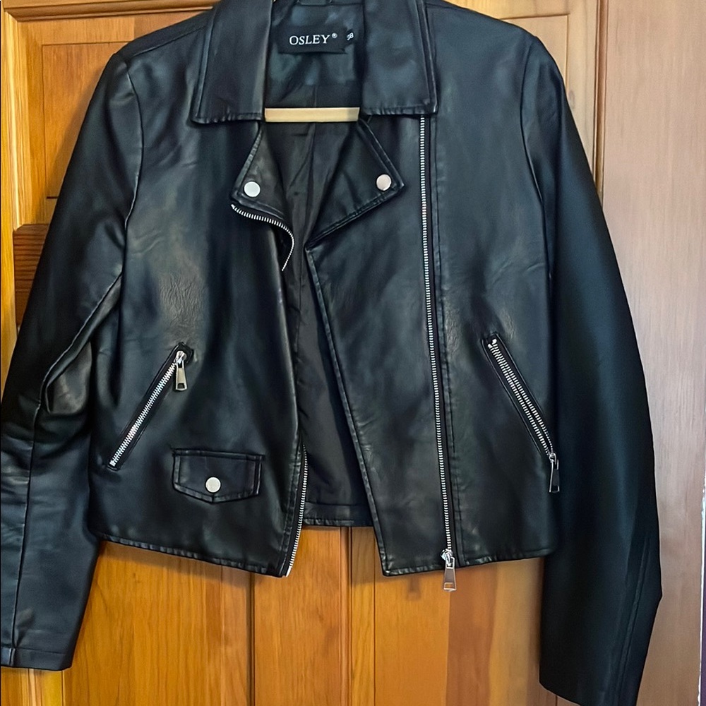 Black Women's Leather Jacket 38/medium